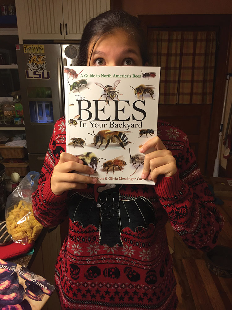 Maggie with The Bees book.