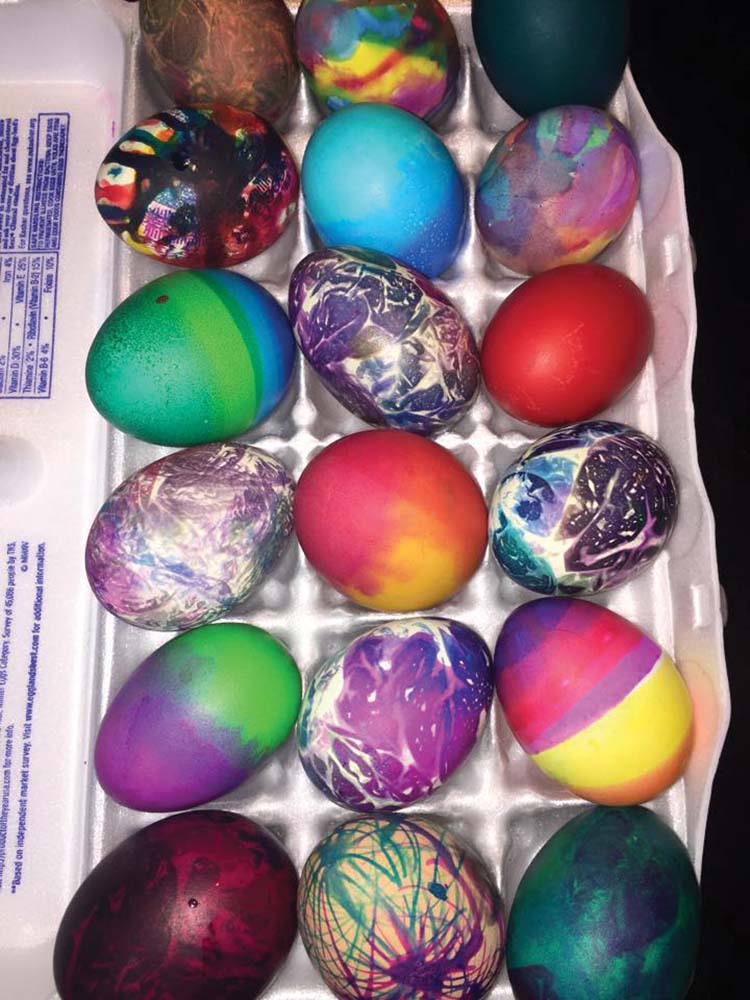 Louque-style Pysanky eggs by the kids.
