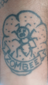 Some beekeepers wear their heart on their sleeve – not Sam who sports a ‘Zombie’ forearm tattoo.