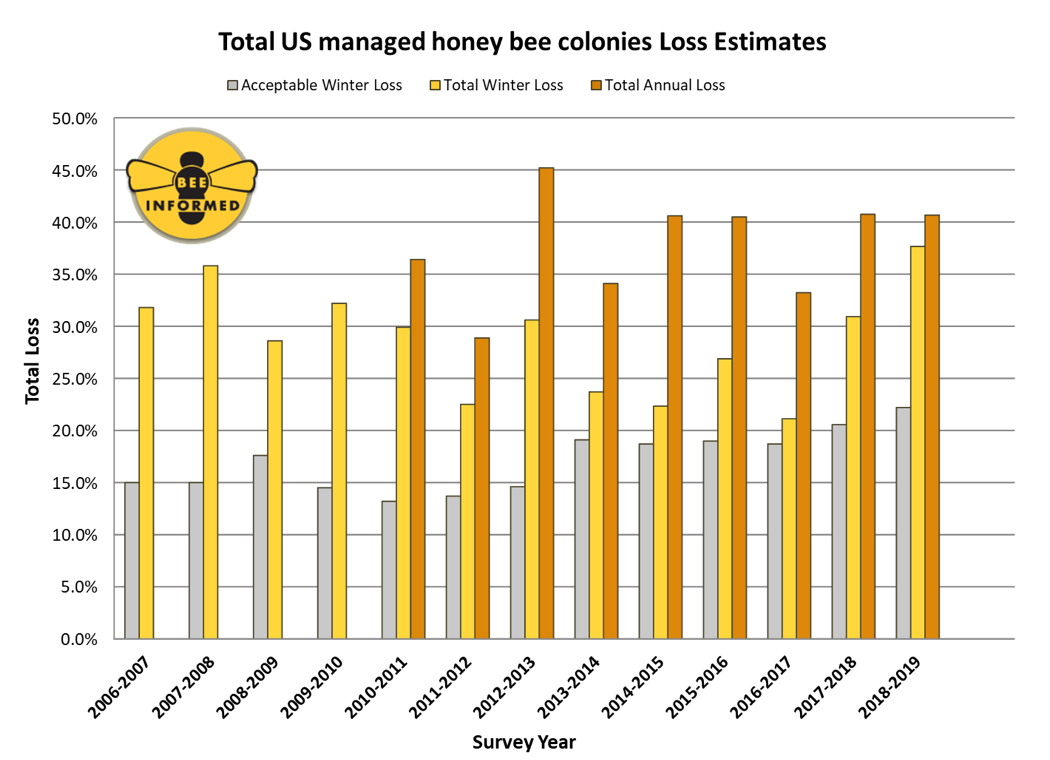 CATCH THE BUZZ – During the 2018-2019 Winter an Estimated 37.7% of Managed Honey Bee Colonies in The United States Were Lost.