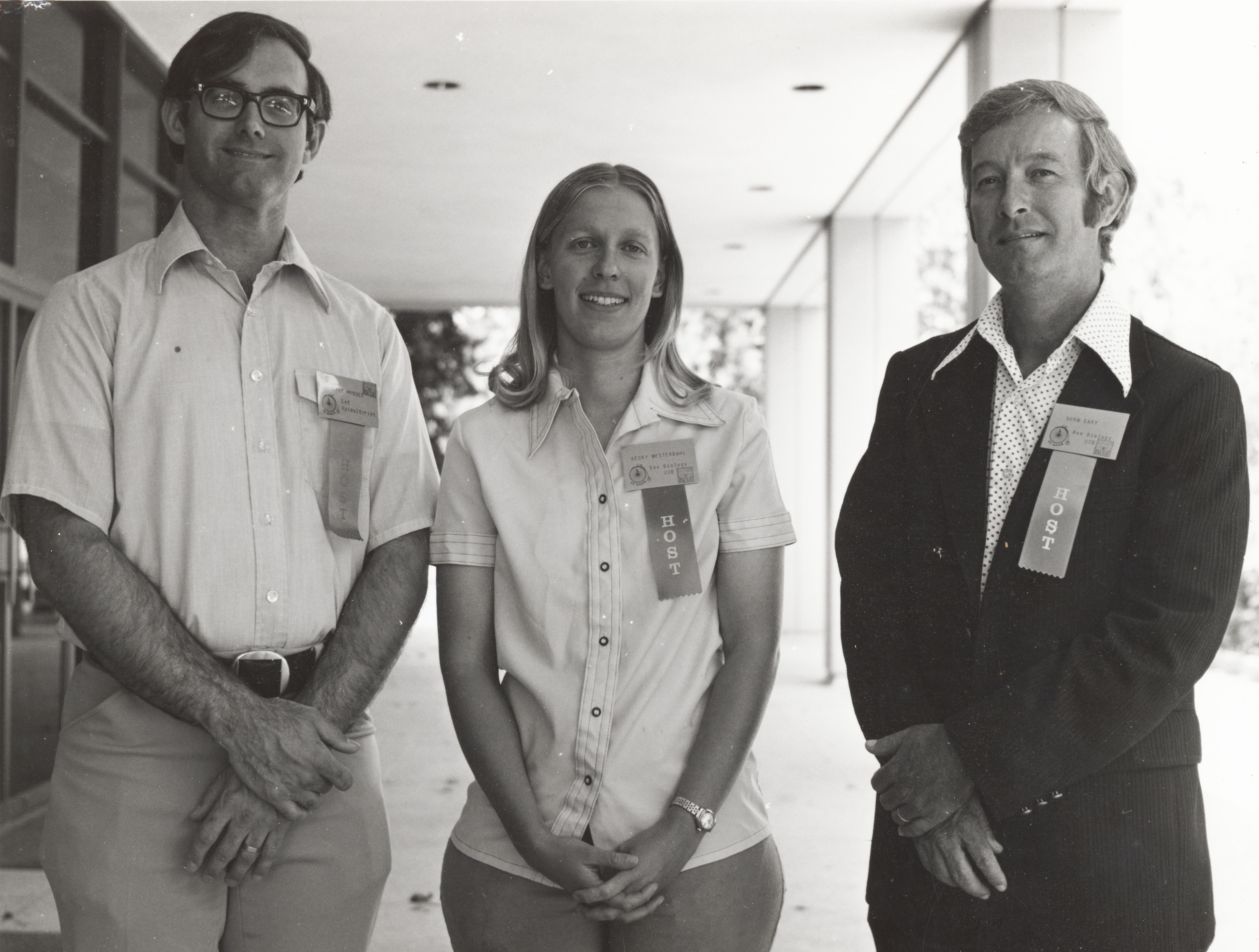 These three UC Davis faculty members co-founded the Western Apicultural Society in 1978. From left are Eric Mussen, Becky Westerdahl and Norm Gary. Mussen, who served six terms as president, died June 3. 